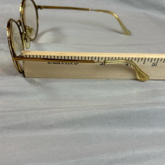 Vintage 60s‎ 70s Riviera Gold Frame Eyeglasses Round Gold Rimmed Frames Only main image 4